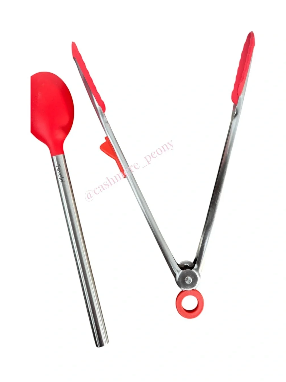 Tovolo Red Silicone Kitchen Utensil Set with Stainless Handles - 4 Piece